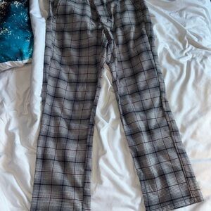 American Eagle Outfitters Women's Gray Checkered Trousers
